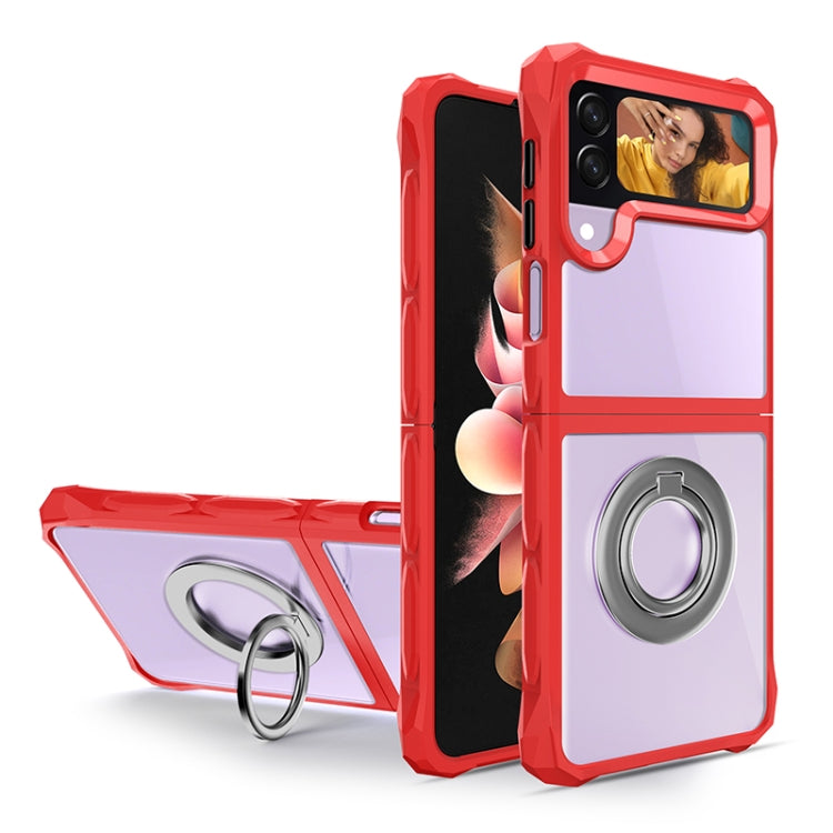 For Samsung Galaxy Z Flip4 Water Cube High Permeability Space Phone Case with Invisible Holder