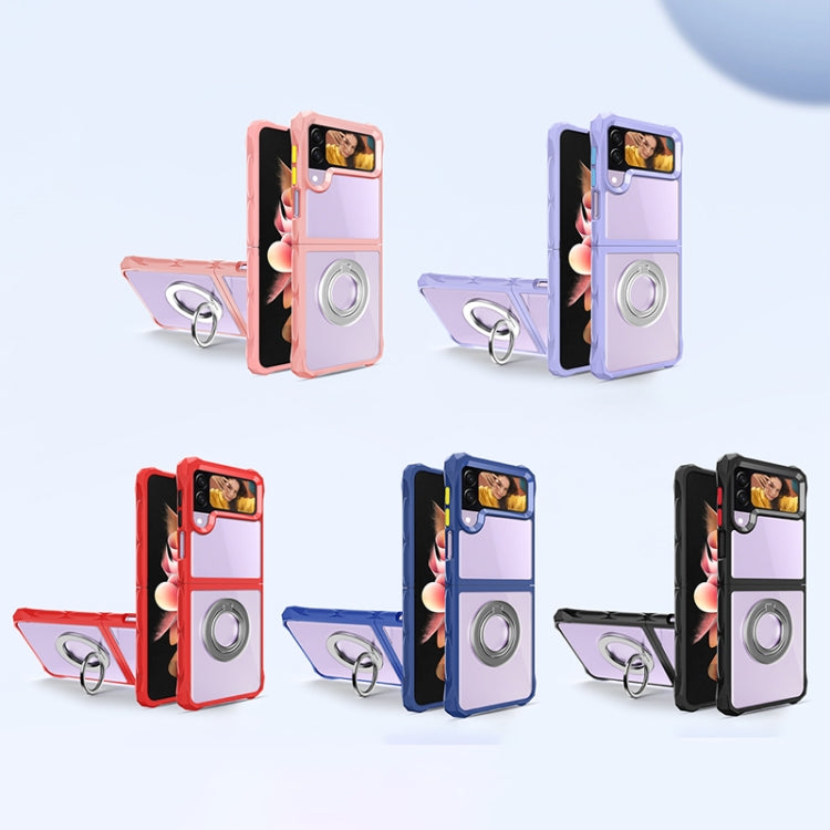 For Samsung Galaxy Z Flip4 Water Cube High Permeability Space Phone Case with Invisible Holder