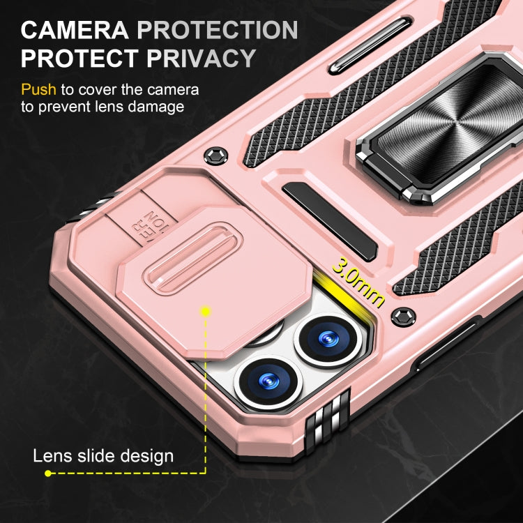For iPhone 12 Pro Armor PC + TPU Camera Shield Phone Case