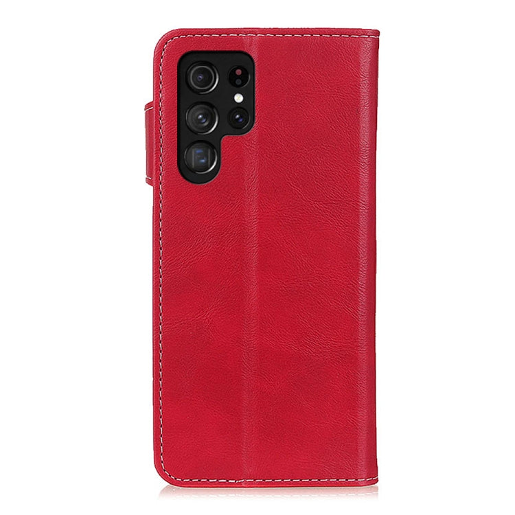 For Samsung Galaxy S23 Ultra S-Type Stitching Calf Texture Leather Phone Case