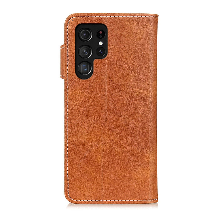 For Samsung Galaxy S23 Ultra S-Type Stitching Calf Texture Leather Phone Case