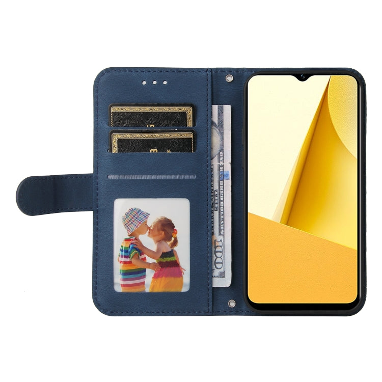 For vivo Y16 / Y02s Skin Feel Life Tree Metal Button Leather Phone Case