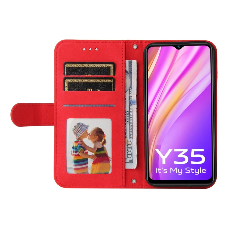 For vivo Y35 4G / Y22s / Y22 Skin Feel Life Tree Metal Button Leather Phone Case