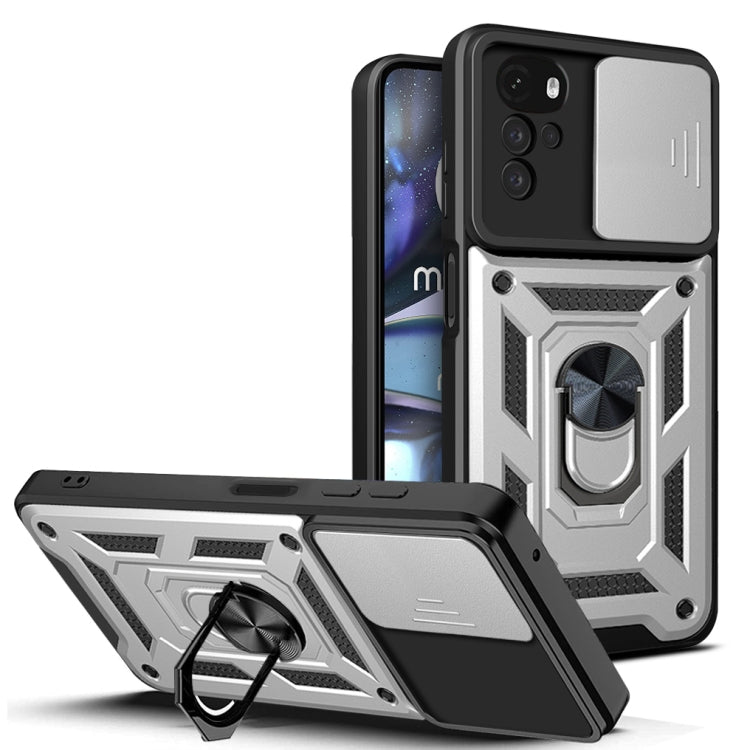 For Motorola Moto G22 Sliding Camera Cover TPU+PC Phone Case