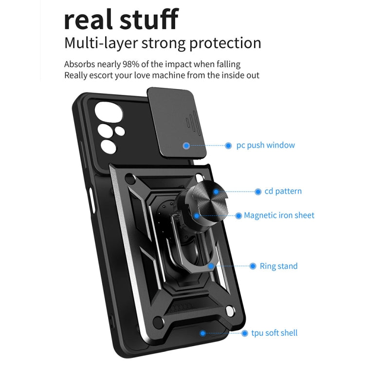For Motorola Moto G22 Sliding Camera Cover TPU+PC Phone Case