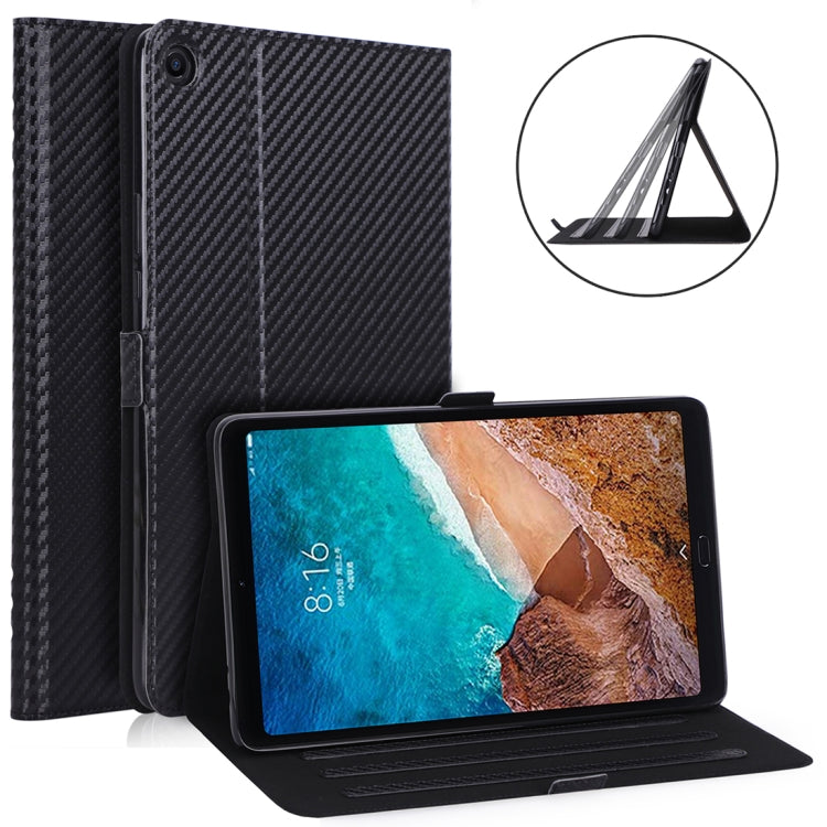 WY-1595A For Xiaomi Mi Pad 4 Plus / 10.1 inch 2018 Ultra-thin Carbon Fiber PU Leather Tablet PC Protective Cover with Multi-position Bracket Function