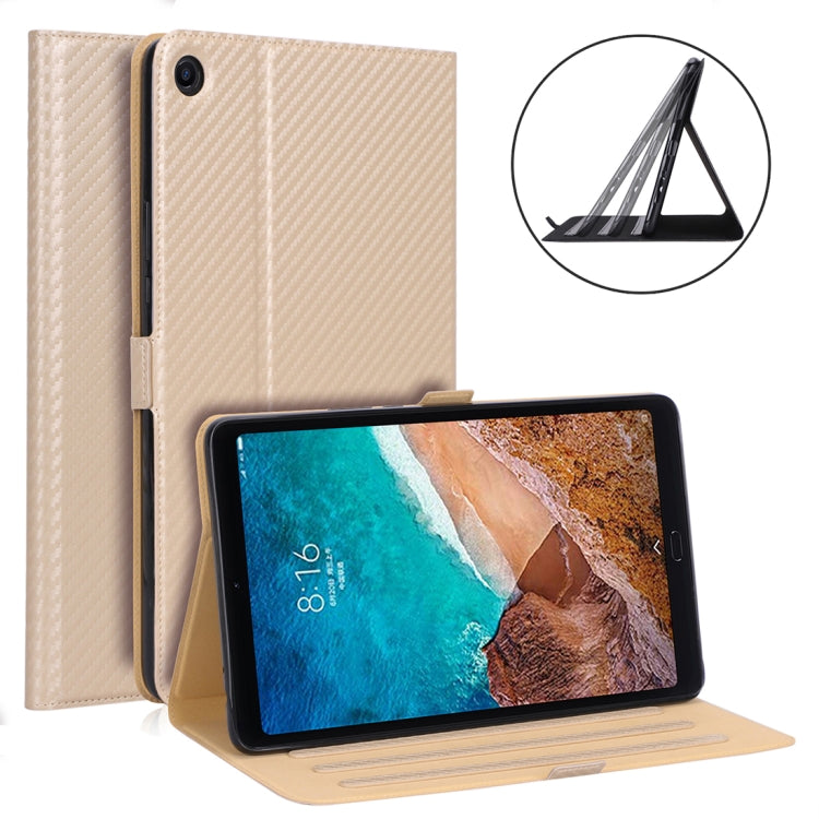 WY-1595A For Xiaomi Mi Pad 4 Plus / 10.1 inch 2018 Ultra-thin Carbon Fiber PU Leather Tablet PC Protective Cover with Multi-position Bracket Function