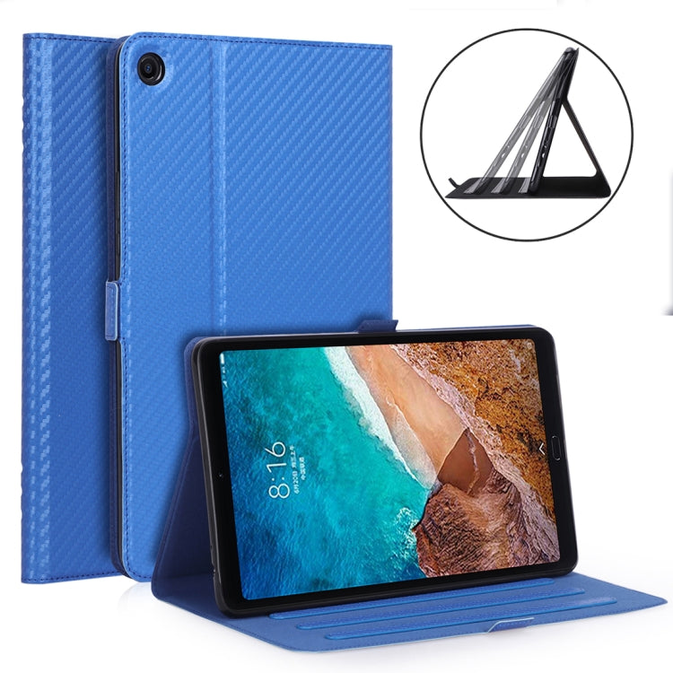 WY-1595A For Xiaomi Mi Pad 4 Plus / 10.1 inch 2018 Ultra-thin Carbon Fiber PU Leather Tablet PC Protective Cover with Multi-position Bracket Function
