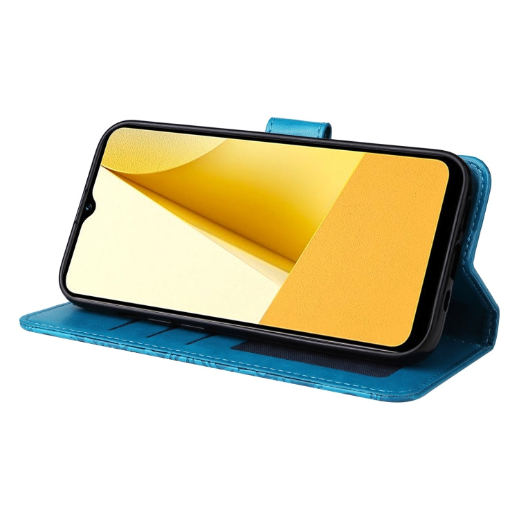 For vivo Y16 / Y02s Embossed Sunflower Leather Phone Case