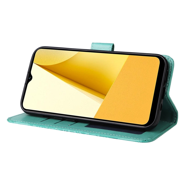 For vivo Y16 / Y02s Embossed Sunflower Leather Phone Case