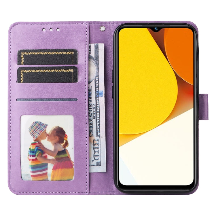 For vivo Y35 4G / Y22s / Y22 Embossed Sunflower Leather Phone Case