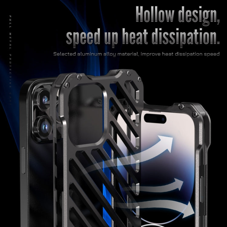 For iPhone 14 Pro Max R-JUST Breathable Armor Phone Case(Silver Grey)