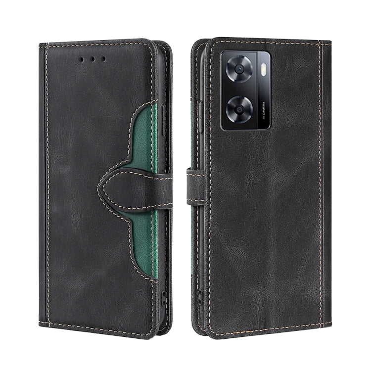 For OPPO A57s 4G / A57e 4G Skin Feel Magnetic Buckle Leather Phone Case