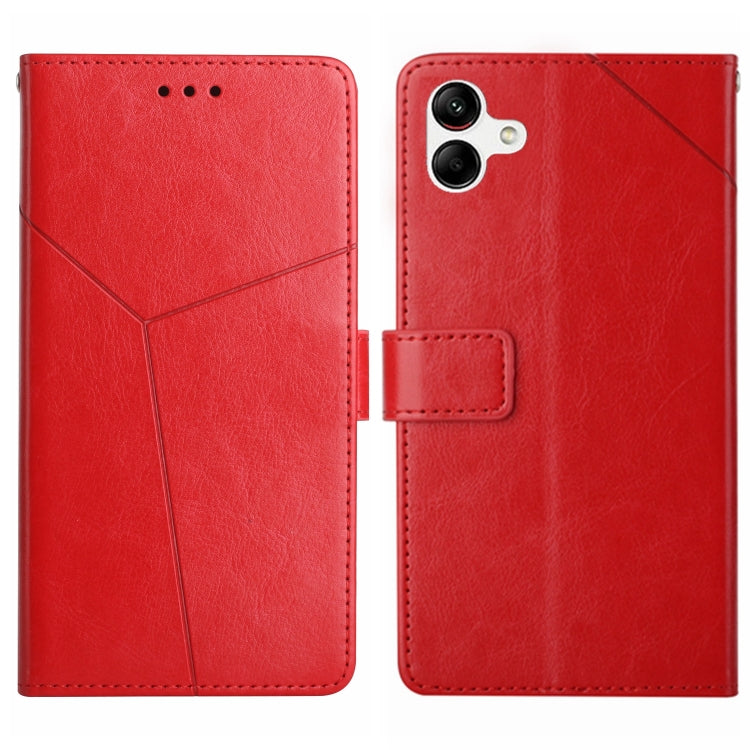 For Samsung Galaxy A04 4G HT01 Y-shaped Pattern Flip Leather Phone Case