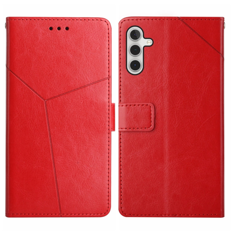 For Samsung Galaxy A04s HT01 Y-shaped Pattern Flip Leather Phone Case