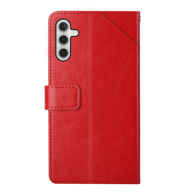 For Samsung Galaxy A04s HT01 Y-shaped Pattern Flip Leather Phone Case