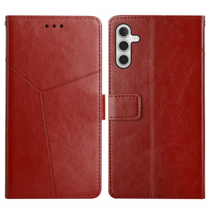 For Samsung Galaxy A04s HT01 Y-shaped Pattern Flip Leather Phone Case