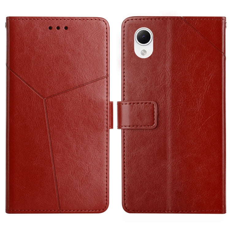 For Samsung Galaxy A23 5G JP Version HT01 Y-shaped Pattern Flip Leather Phone Case