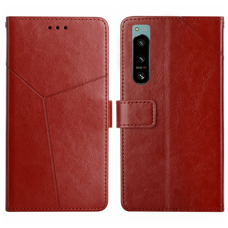 For Sony Xperia 5 IV HT01 Y-shaped Pattern Flip Leather Phone Case