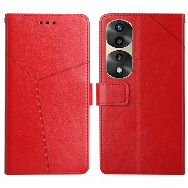 For Honor 70 Pro/70 Pro+ HT01 Y-shaped Pattern Flip Leather Phone Case