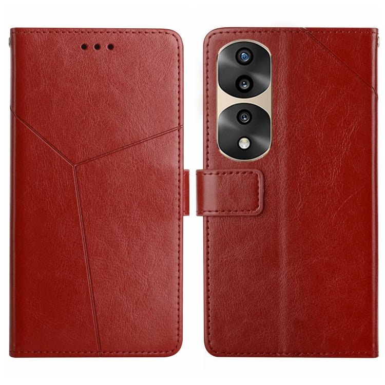 For Honor 70 Pro/70 Pro+ HT01 Y-shaped Pattern Flip Leather Phone Case