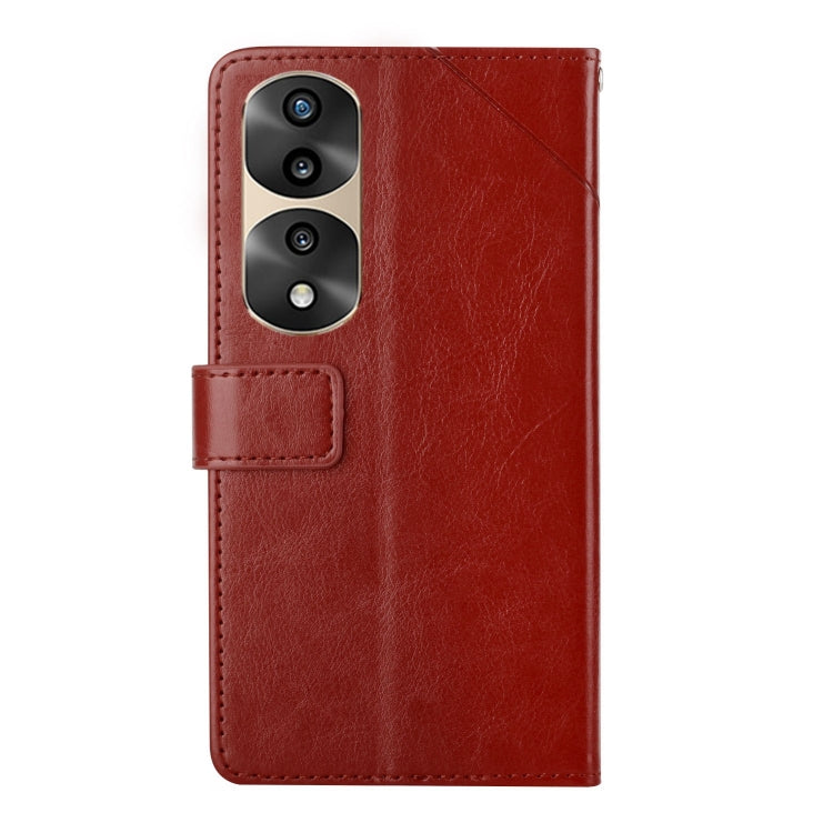 For Honor 70 Pro/70 Pro+ HT01 Y-shaped Pattern Flip Leather Phone Case