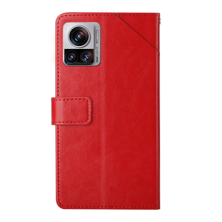For Motorola Edge 30 Ultra/Moto X30 Pro HT01 Y-shaped Pattern Flip Leather Phone Case