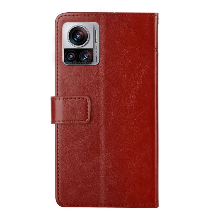 For Motorola Edge 30 Ultra/Moto X30 Pro HT01 Y-shaped Pattern Flip Leather Phone Case
