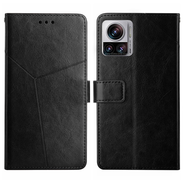For Motorola Edge 30 Ultra/Moto X30 Pro HT01 Y-shaped Pattern Flip Leather Phone Case