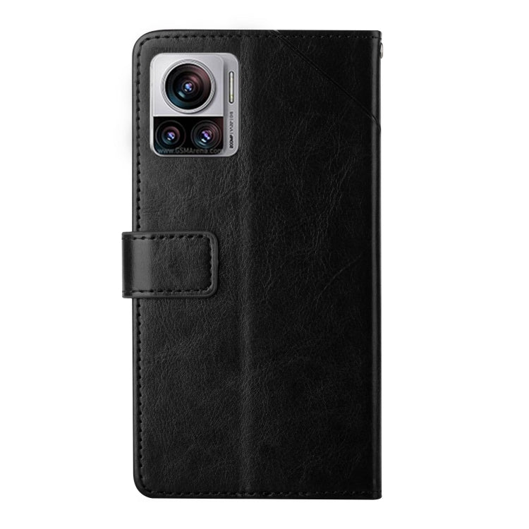 For Motorola Edge 30 Ultra/Moto X30 Pro HT01 Y-shaped Pattern Flip Leather Phone Case