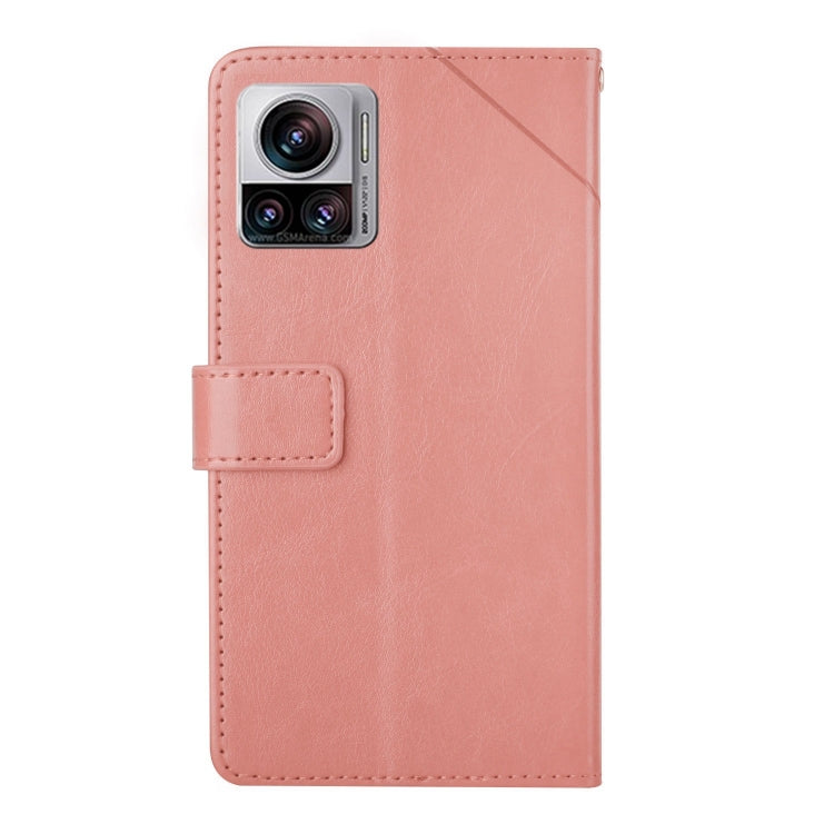 For Motorola Edge 30 Ultra/Moto X30 Pro HT01 Y-shaped Pattern Flip Leather Phone Case