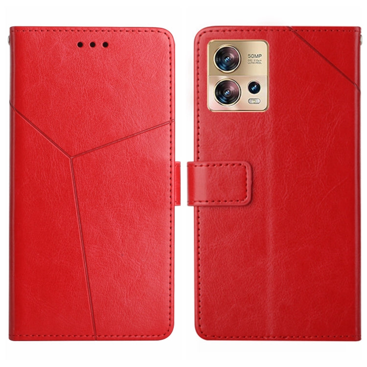 For Motorola Edge 30 Fusion/Moto S30 Pro HT01 Y-shaped Pattern Flip Leather Phone Case