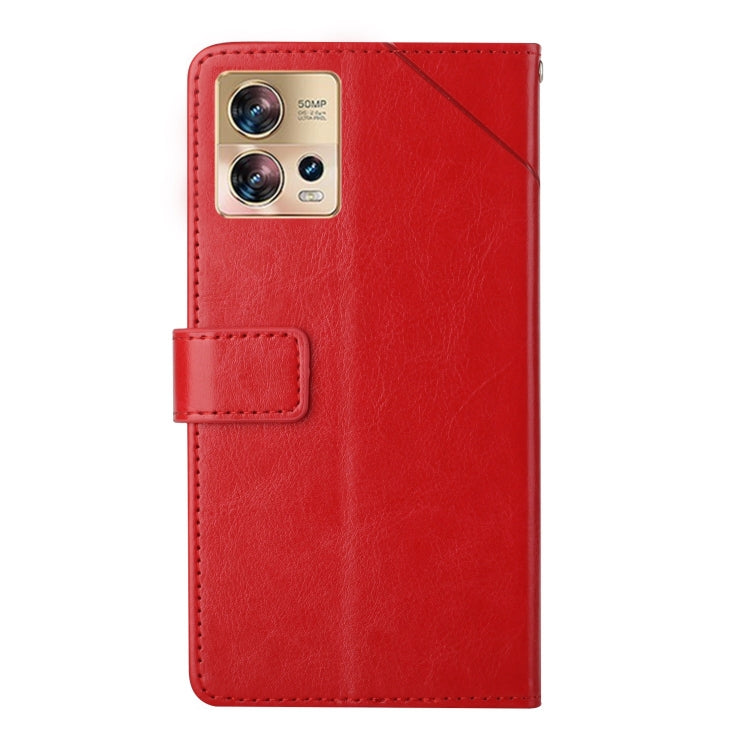 For Motorola Edge 30 Fusion/Moto S30 Pro HT01 Y-shaped Pattern Flip Leather Phone Case