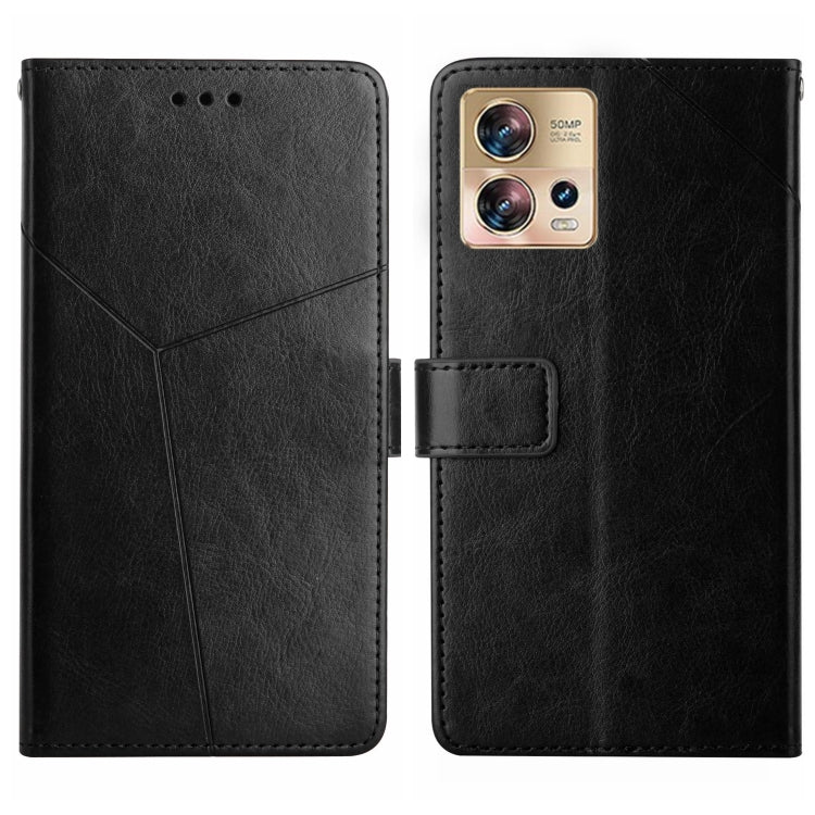 For Motorola Edge 30 Fusion/Moto S30 Pro HT01 Y-shaped Pattern Flip Leather Phone Case