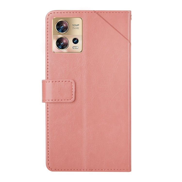 For Motorola Edge 30 Fusion/Moto S30 Pro HT01 Y-shaped Pattern Flip Leather Phone Case