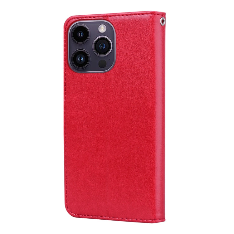For iPhone 14 Pro Rose Embossed Flip PU Leather Phone Case