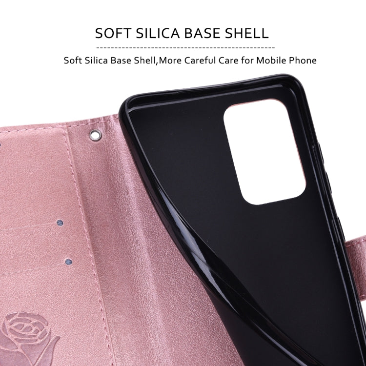 For iPhone 14 Rose Embossed Flip PU Leather Phone Case