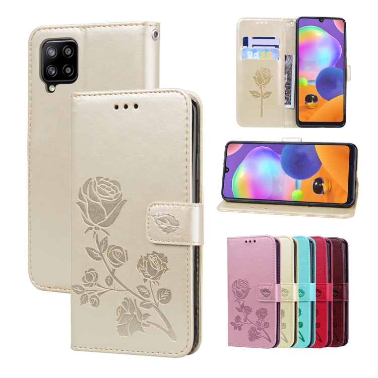 For Samsung Galaxy M33 5G Global Rose Embossed Flip PU Leather Phone Case
