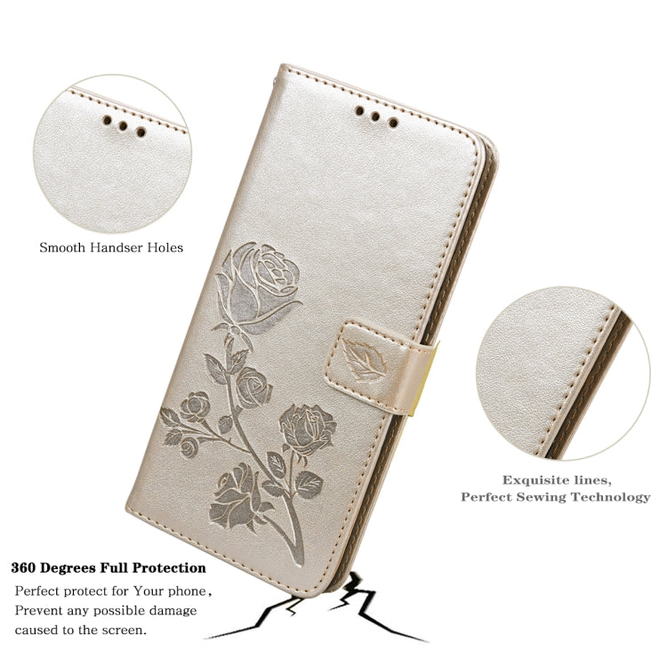 For Samsung Galaxy M33 5G Global Rose Embossed Flip PU Leather Phone Case