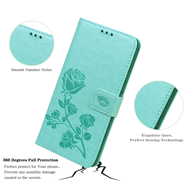 For Samsung Galaxy M33 5G Global Rose Embossed Flip PU Leather Phone Case