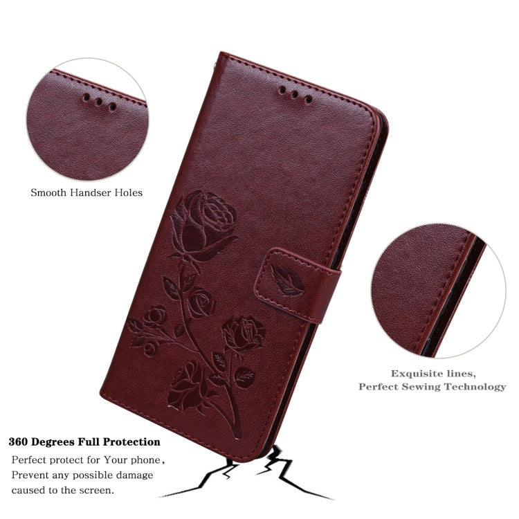 For Samsung Galaxy M33 5G Global Rose Embossed Flip PU Leather Phone Case