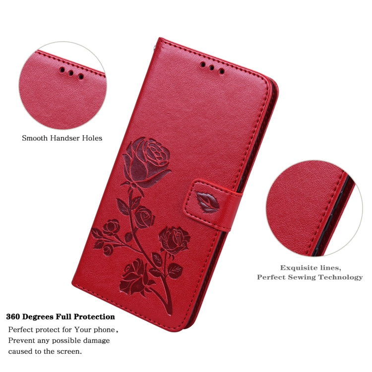 For Samsung Galaxy M33 5G Global Rose Embossed Flip PU Leather Phone Case