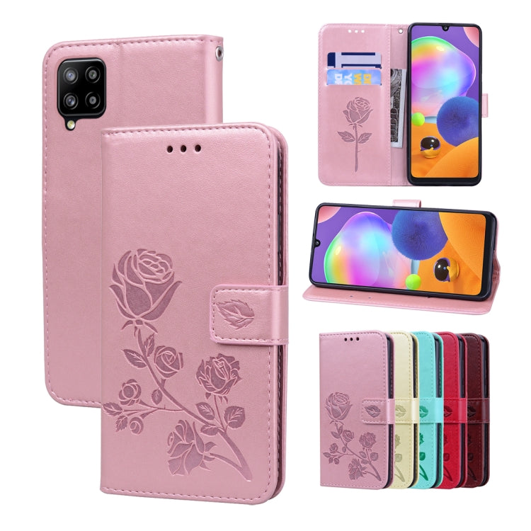 For Samsung Galaxy M33 5G Global Rose Embossed Flip PU Leather Phone Case
