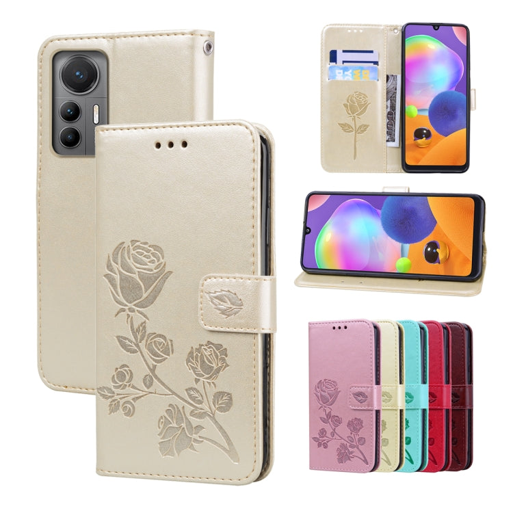 For Xiaomi 12 Lite Rose Embossed Flip PU Leather Phone Case