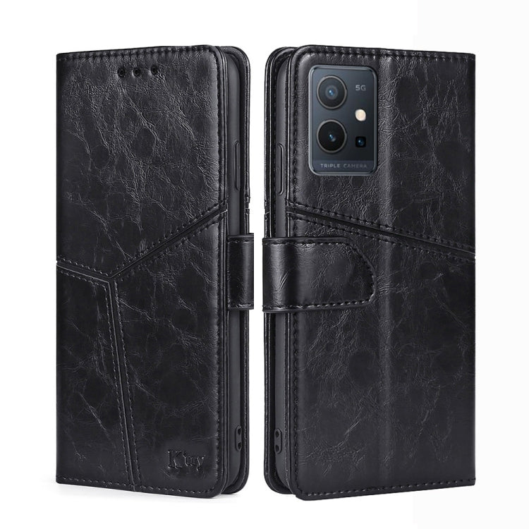For vivo Y52t Geometric Stitching Leather Phone Case