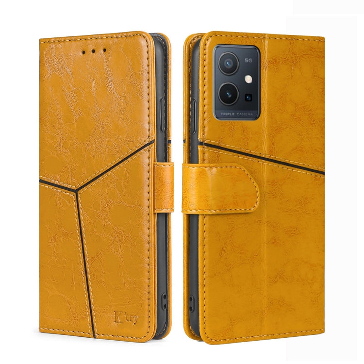 For vivo Y52t Geometric Stitching Leather Phone Case