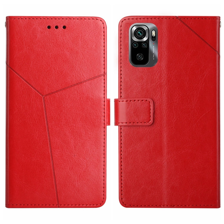 For Xiaomi Poco M5s HT01 Y-shaped Pattern Flip Leather Phone Case