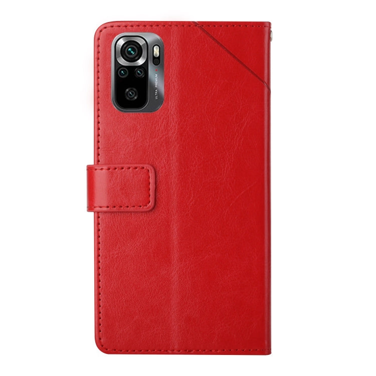 For Xiaomi Poco M5s HT01 Y-shaped Pattern Flip Leather Phone Case