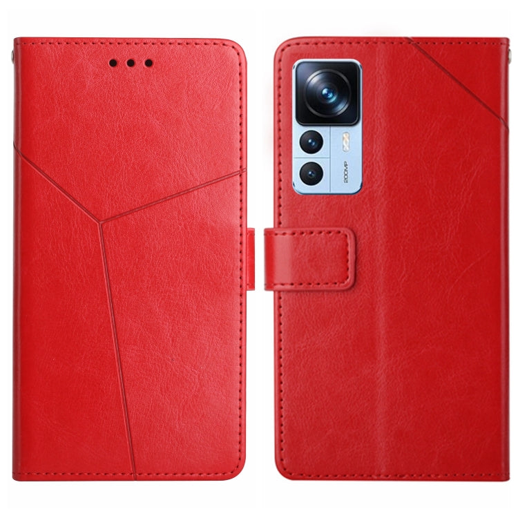 For Xiaomi Redmi K50 Ultra/12T/12T Pro HT01 Y-shaped Pattern Flip Leather Phone Case