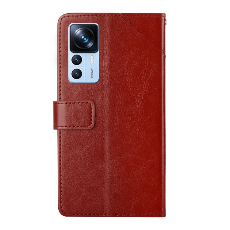 For Xiaomi Redmi K50 Ultra/12T/12T Pro HT01 Y-shaped Pattern Flip Leather Phone Case